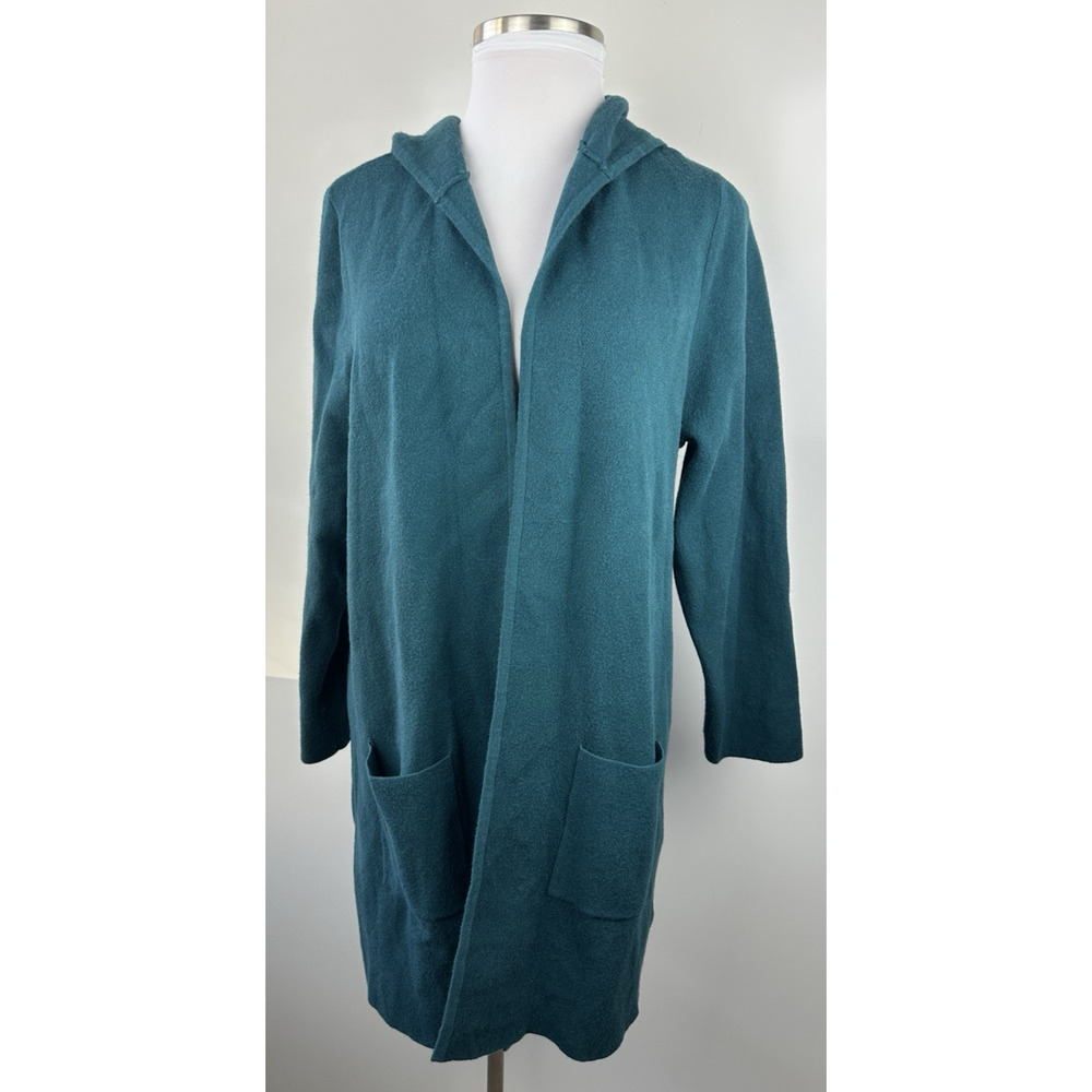 Torrid Open Front Hooded Cardigan Sweater Jacket Pockets Dark Teal Plus Size 3X - Picture 14 of 14